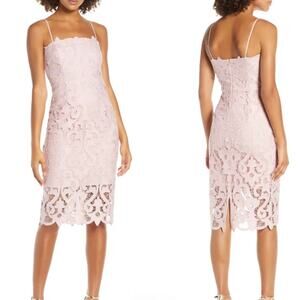NWT Bardot Light Pink Lace Sheath Dress Size 8